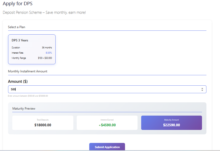 Konoz DPS Application with Maturity Calculator