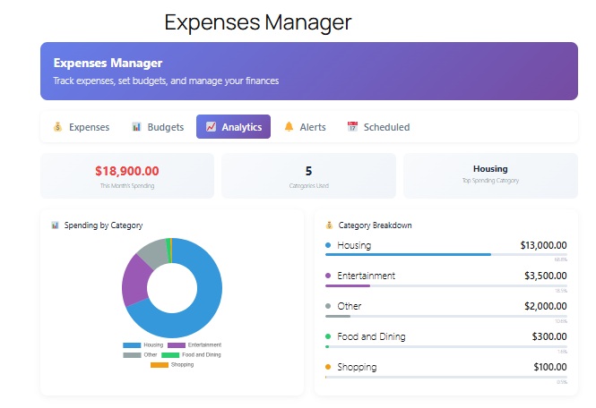 Konoz Expenses Manager Analytics